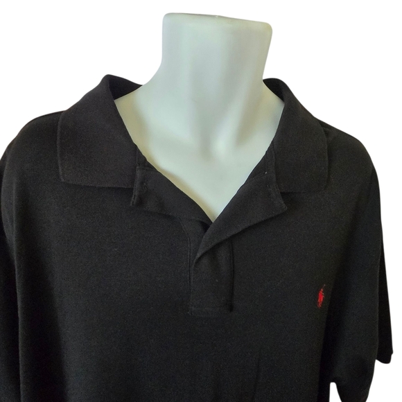 Polo Ralph Lauren Mens Black Short Sleeve Big Tall Polo Shirt 3XB 3G - Picture 3 of 8